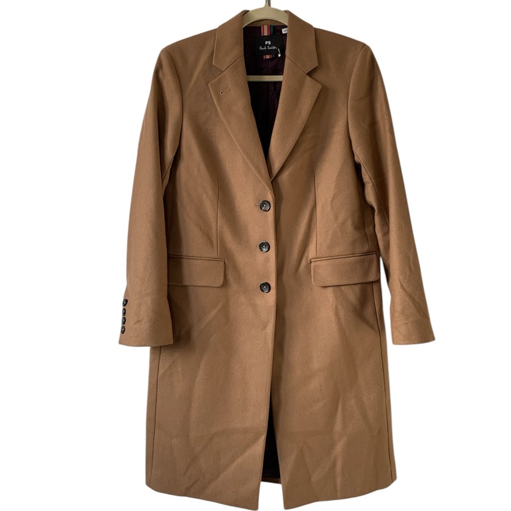 π₯π₯π₯ PS Paul Smith single-breasted camel coat size 38 or Smallπ₯π₯π₯ - Picture 2 of 13